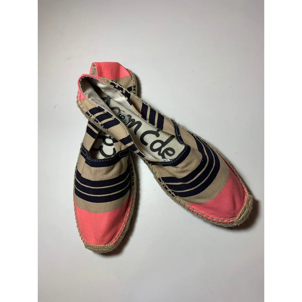 Sam Edelman Verona Stripe Espadrilles Flats Pink Navy Casual Shoes Size 9.5 M